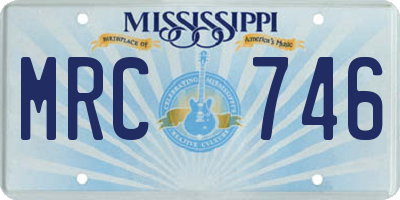 MS license plate MRC746