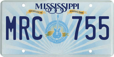 MS license plate MRC755