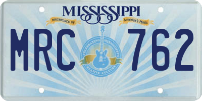 MS license plate MRC762