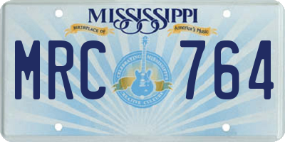 MS license plate MRC764