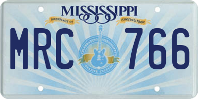 MS license plate MRC766