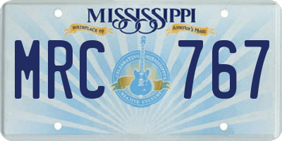 MS license plate MRC767