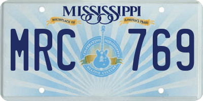 MS license plate MRC769