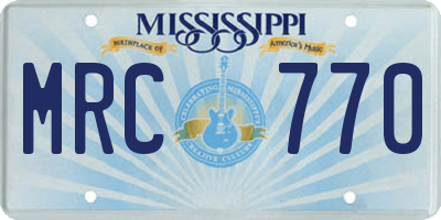 MS license plate MRC770