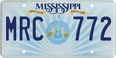 MS license plate MRC772
