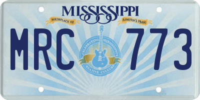 MS license plate MRC773