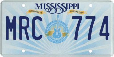 MS license plate MRC774