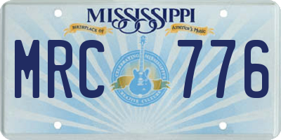 MS license plate MRC776
