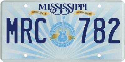 MS license plate MRC782
