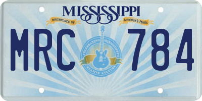 MS license plate MRC784