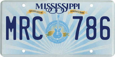 MS license plate MRC786