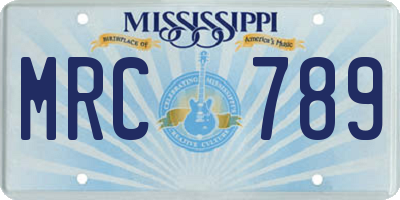 MS license plate MRC789