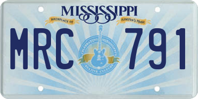 MS license plate MRC791