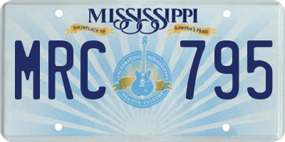 MS license plate MRC795