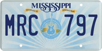 MS license plate MRC797