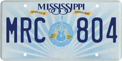 MS license plate MRC804