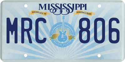 MS license plate MRC806