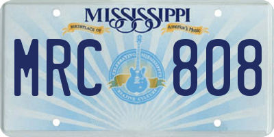 MS license plate MRC808