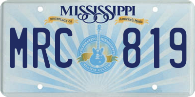 MS license plate MRC819