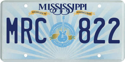 MS license plate MRC822