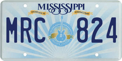 MS license plate MRC824