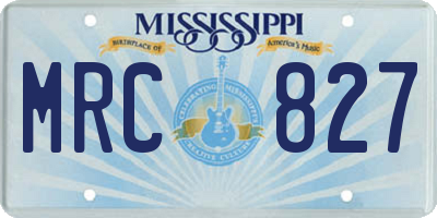 MS license plate MRC827