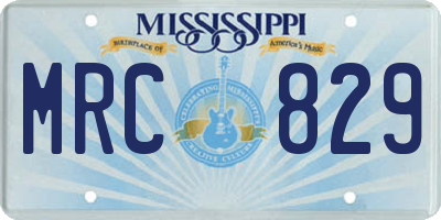 MS license plate MRC829