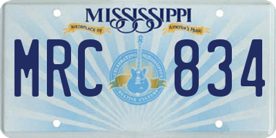 MS license plate MRC834