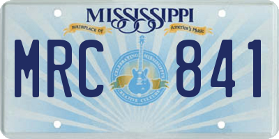 MS license plate MRC841
