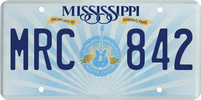 MS license plate MRC842