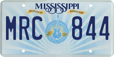 MS license plate MRC844