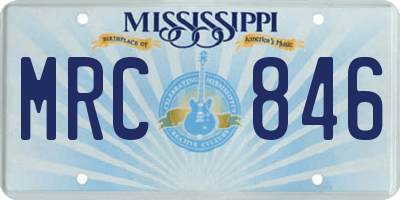 MS license plate MRC846