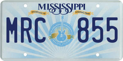 MS license plate MRC855