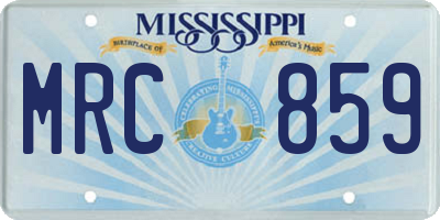 MS license plate MRC859