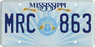 MS license plate MRC863