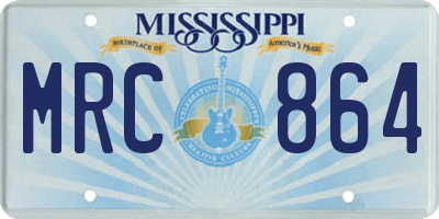 MS license plate MRC864
