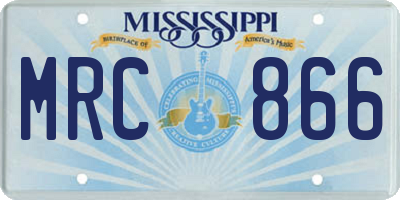 MS license plate MRC866