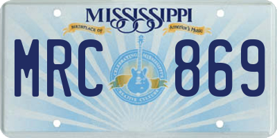 MS license plate MRC869