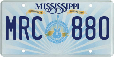 MS license plate MRC880
