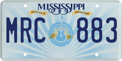 MS license plate MRC883