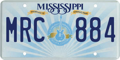 MS license plate MRC884
