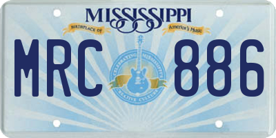 MS license plate MRC886