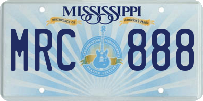 MS license plate MRC888
