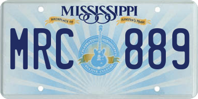 MS license plate MRC889