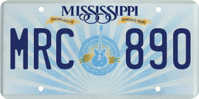 MS license plate MRC890