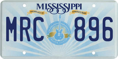 MS license plate MRC896