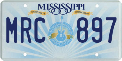 MS license plate MRC897