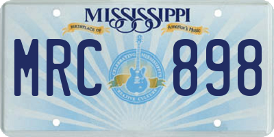 MS license plate MRC898