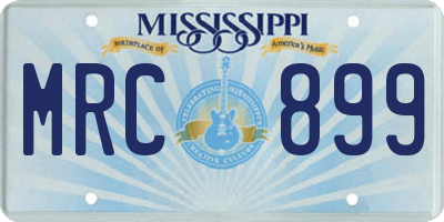 MS license plate MRC899