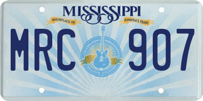 MS license plate MRC907